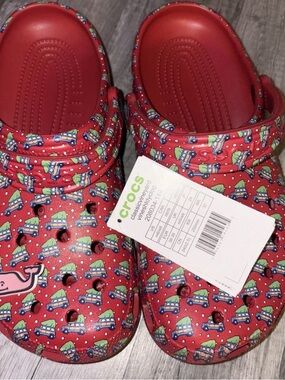 CROCS Red Printed Classic Clogs with Cars